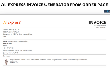 Ali Invoice - Get AliExpress Invoice Preview image 0