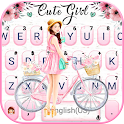Floral Bicycle Girl Keyboard T