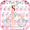 Floral Bicycle Girl Keyboard T icon