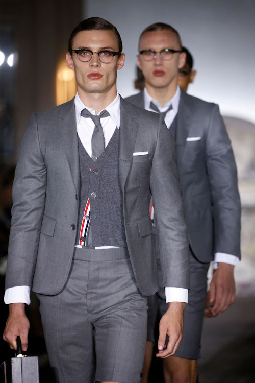 Models walk the runway during the Thom Browne Menswear Spring Summer 2023 show.