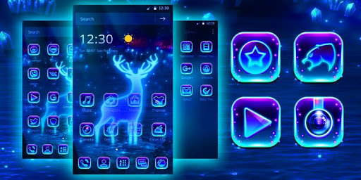 Neon Dream Forest Deer Theme