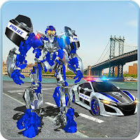 US Police Car Real Robot Transform Robot Car Game