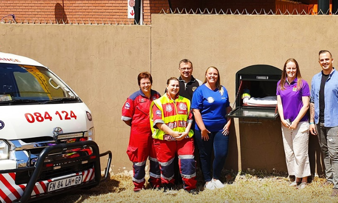 The newly launched baby safe box outside the New Life Church in Witbank.