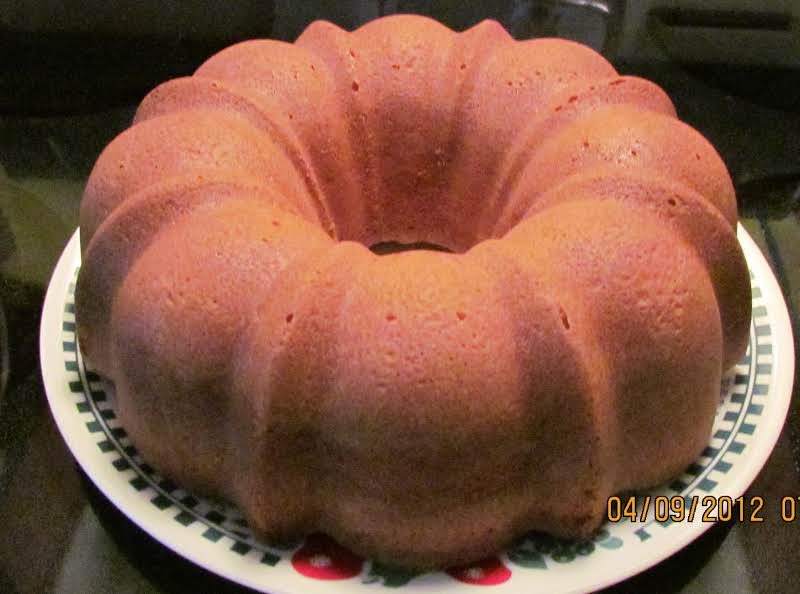 This Picture Of The Pound Cake Makes It Look A Slight Different Color Than It Actually Is Due To The Fact That The Hood Light Was On And The Reflection Of The Light Is Seen On The Cake's Surface. 4/10/12