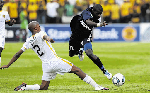 Wits' Sifiso Myeni, right, gets the ball away from Jimmy Tau of Chiefs during their match last year. Pirates look set to sign the exciting young winger from the Clever Boys Picture: LEFTY SHIVAMBU/GALLO IMAGES