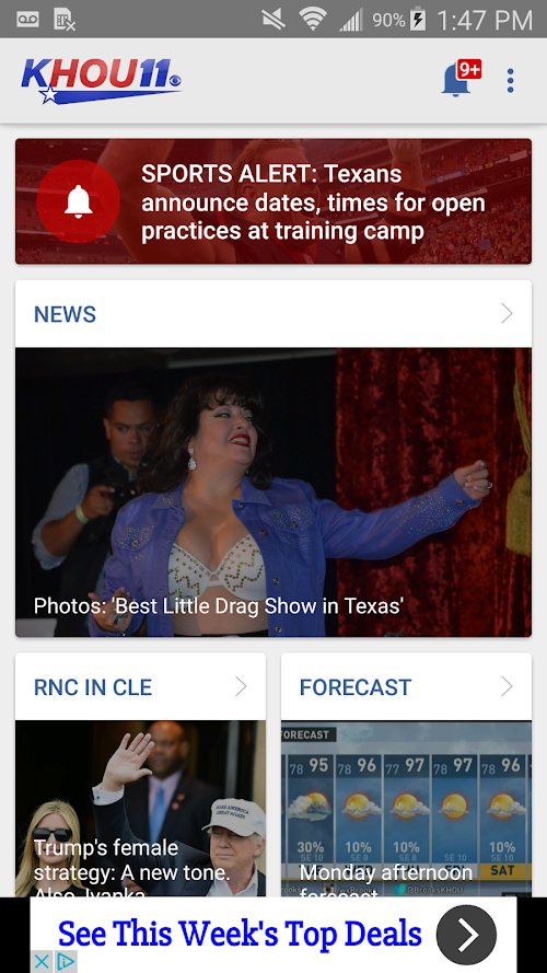 Android application Houston News and Weather screenshort