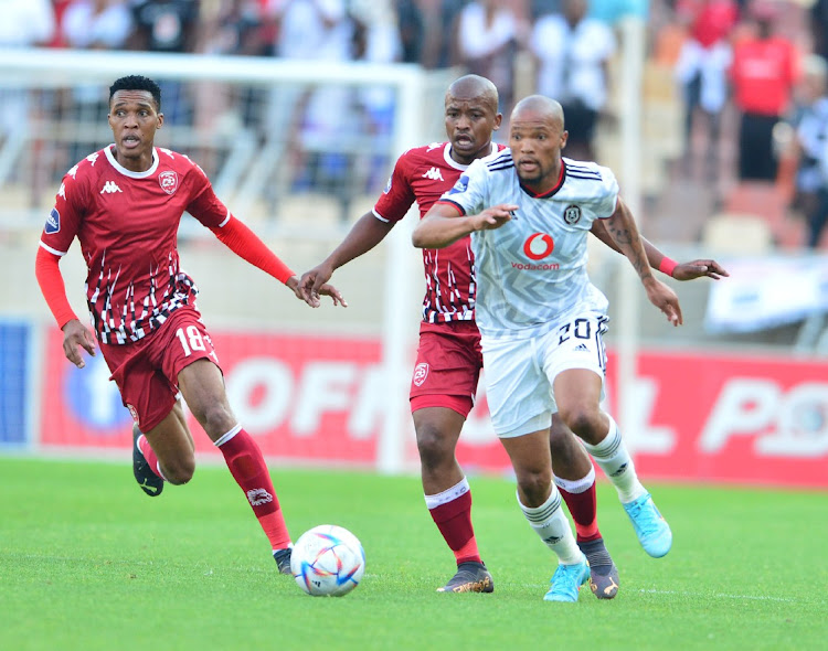 Goodman Mosele of Orlando Pirates during the DStv Premiership match against Sekhukhune United at Peter Mokaba Stadium in Polokwane on October 4 2022.