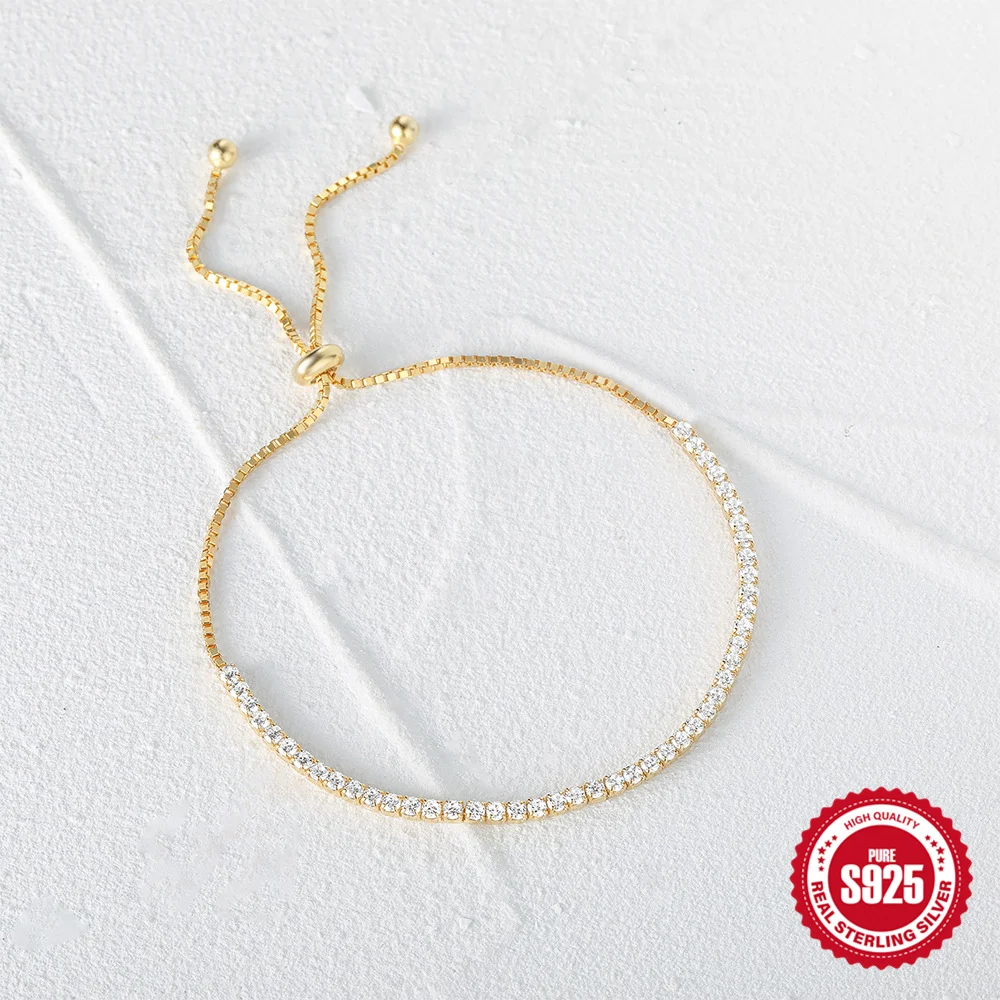 Title 6, Pulseira feminina de tênis em prata S925, elega...