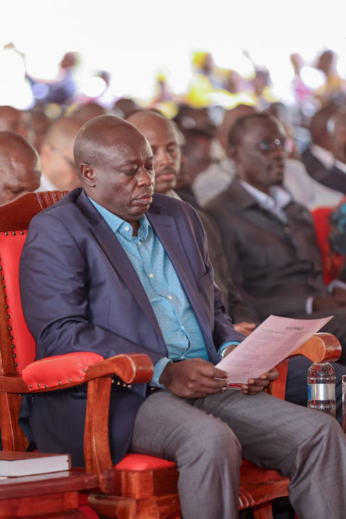 Deputy President Rigathi Gachagua at the Interdenominational church service at Kapsabet showground, Nandi county on March 19, 2023