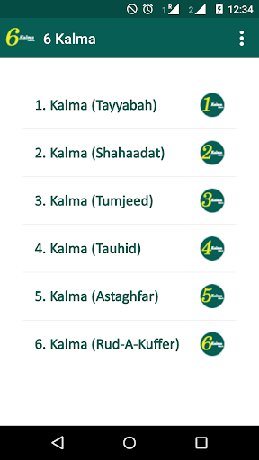 6 Kalma of Islam