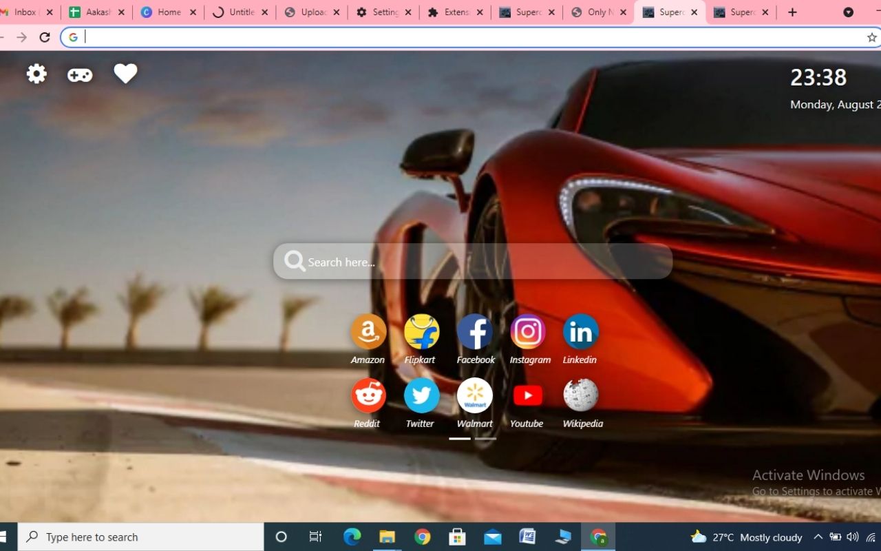 Supercar Wallpaper New Tab Theme Preview image 0