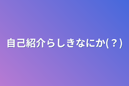 自己紹介らしきなにか(？)