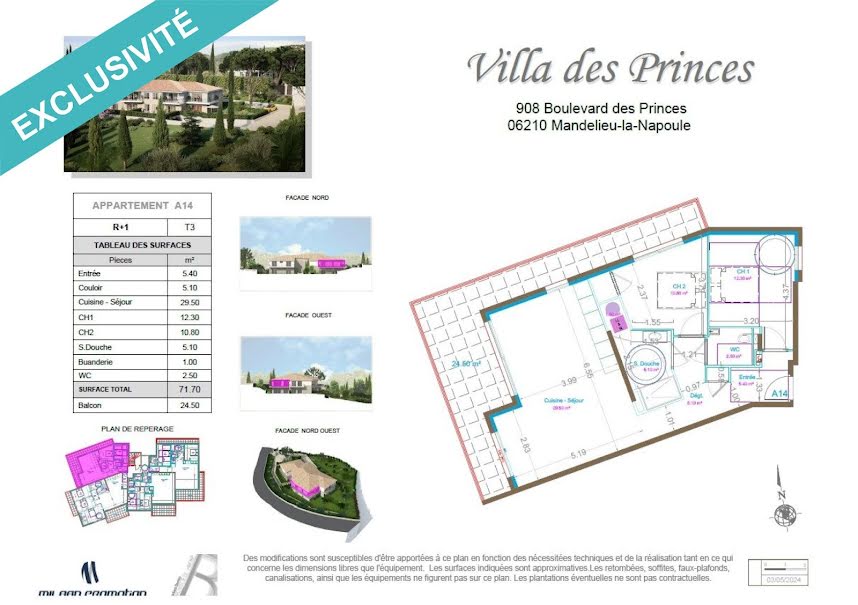 Vente appartement 3 pièces 71 m² à Mandelieu-la-Napoule (06210), 598 000 €