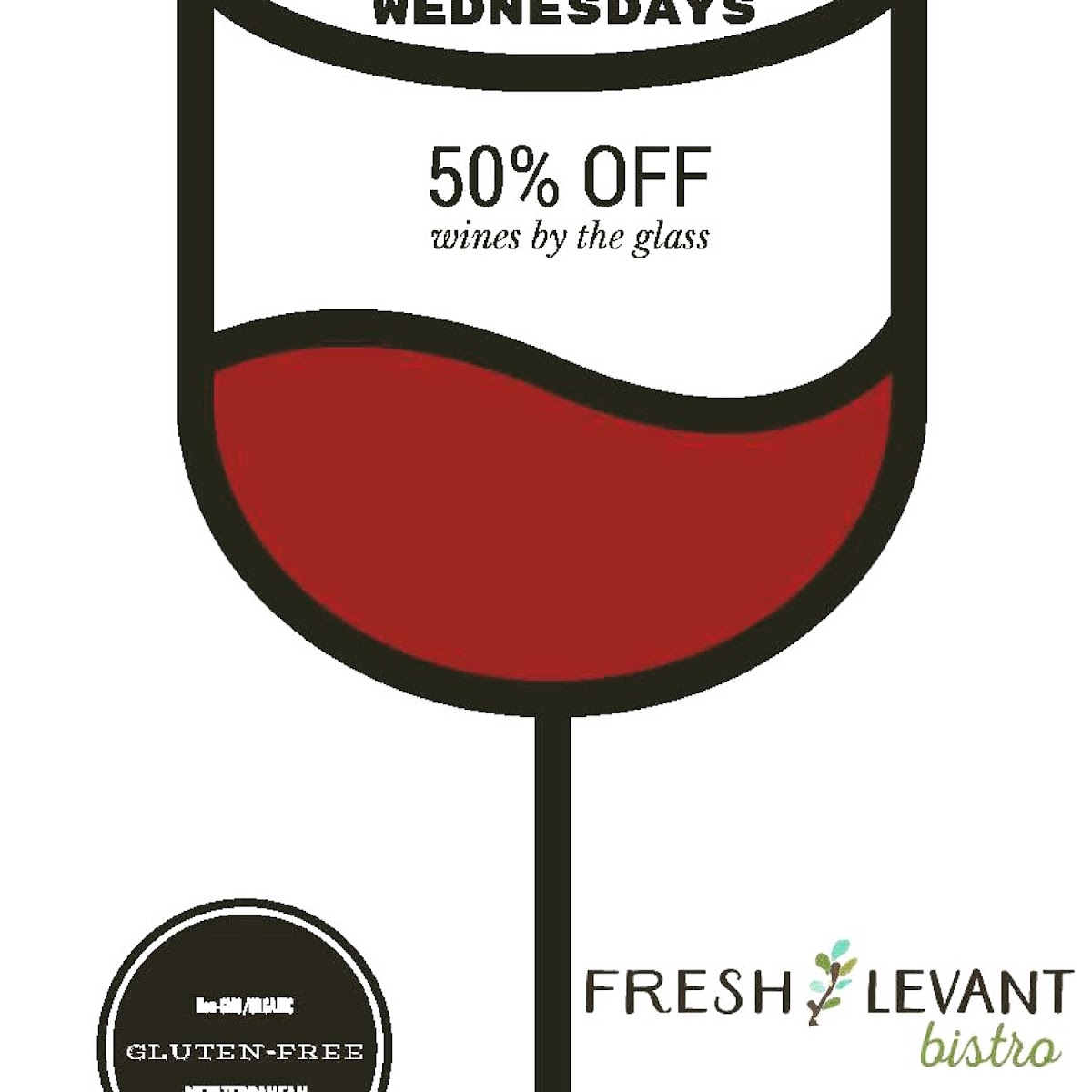 Wine down with us every Wednesday with 50% off wines by the glass