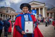 Kaizer Chiefs owner and chair Kaizer Motaung after receiving his honorary doctorate at the University of Cape Town on Friday.