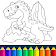 Dinosaures jeu de couleur icon