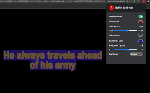 Netflix SubStyler : customize subtitles