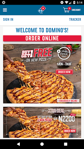 Screenshot Domino's Pizza Nigeria