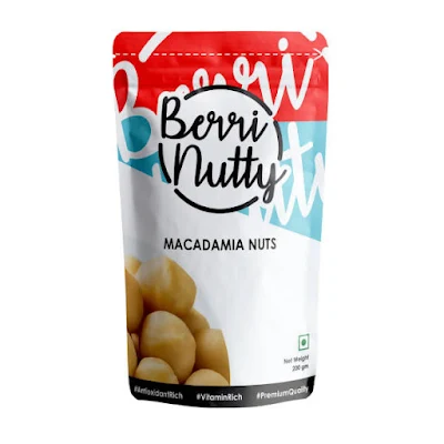 BerriNutty Raw Macadamia Nuts Vacuum Packed For Freshness - 200g