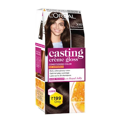 Loreal Paris Loreal Paris Casting Creme Gloss Hair Colour Darkest Brown 300, Small Pack 45 Gm