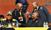 President Jacob Zuma, his deputy Cyril Ramaphosa, Zweli Mkhize and Gwede Mantashe during the African National Congress (ANC) 5th national policy conference at the Nasrec Expo Centre on July 01, 2017 in Johannesburg.