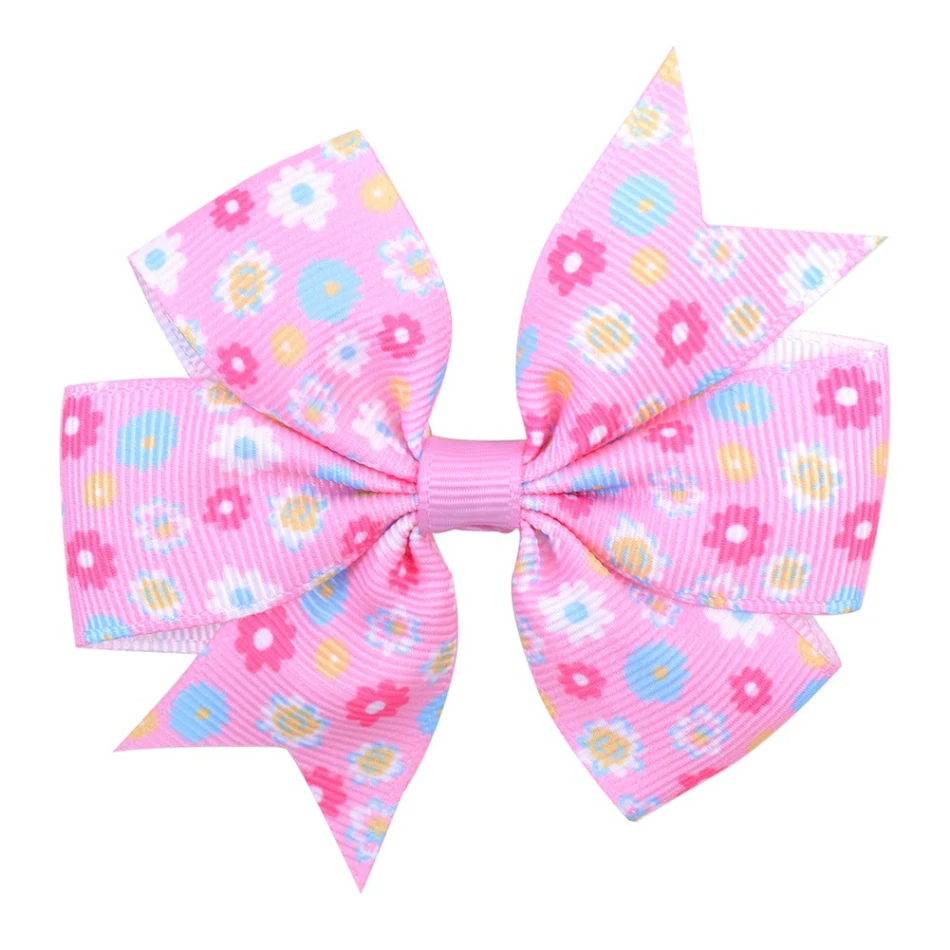 Barrette à cheveux bébé imprimé marguerite, tournesol, à pois côtelé avec nœud queue de poisson, accessoire adorable et pratique