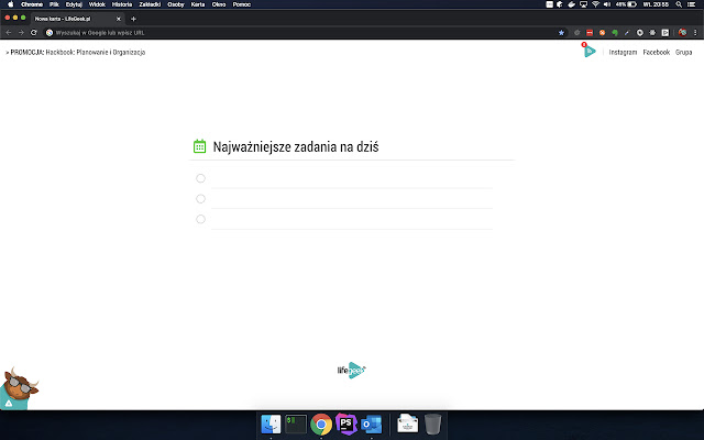 Najważniejsze zadania dnia by Life Geek chrome extension