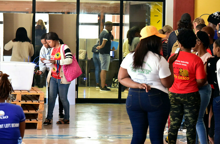 Students at Die Kraal casting votes at Nelson Mandela University's South Campus - 26 September 2018