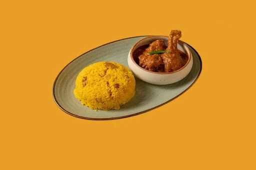 Basanti Pulao and Chicken Kosha Combo