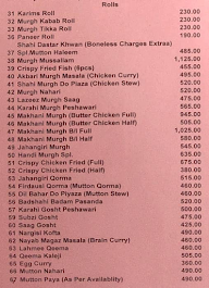 Dilli Dastarkhwan menu 3