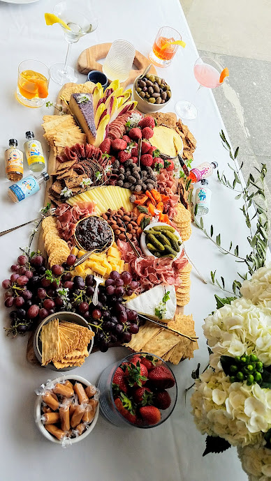 Easy Cocktails with Straightaway Cocktails, offering premade shelf stable cocktails, staged here with cheese and charcuterie by Lena's Kitchen Blog