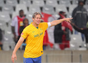 Alje Schut of Mamelodi Sundowns during the Absa Premiership match between Ajax Cape Town and Mamelodi Sundowns at Cape Town Stadium on August 13, 2014 in Cape Town, South Africa.