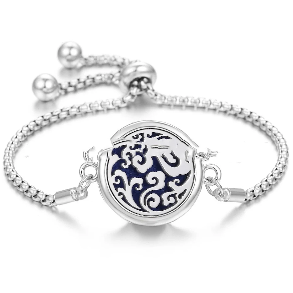 Pulseira Óleo de Aromaterapia Árvore da Sorte Aço Inoxidável Relaxe e desfrute dos benefícios da aromaterapia. Leve o bem-estar para onde for.