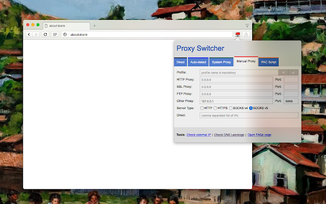 Proxy Switcher and Manager chrome extension