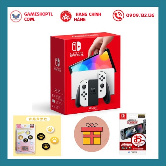 [Mã 1212Elsale10 Giảm 5% Đơn 3Tr] Máy Game Nintendo Switch Oled Model White Joycon