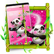 Cute Panda Pink Glitter Theme 1.1.7 Icon