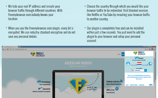 FreeMyBrowser - Encrypted VPN Proxy
