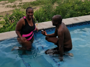 Proposal #14 goes swimmingly for the writer and his wife, Mpho.