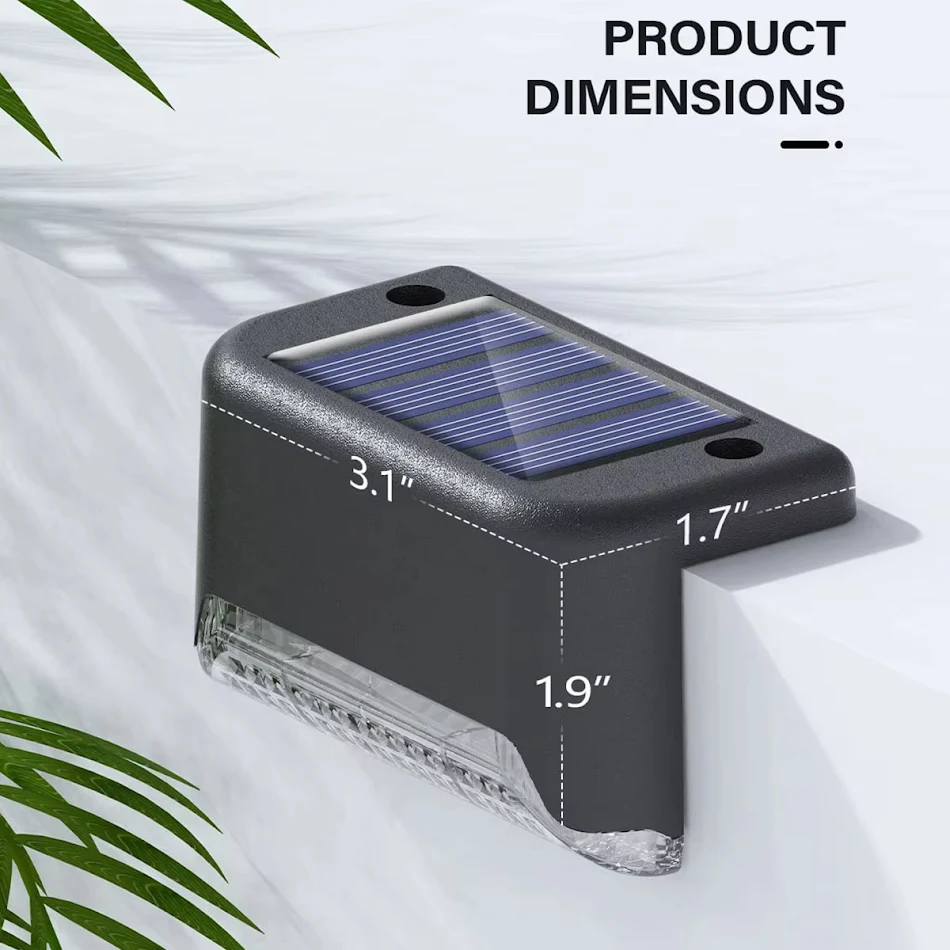 4 Lampes Solaires LED Lumineuses pour Terrasse Jardin Extérieur Balustrade Sentiers Éclairage Jardin Extérieur Lampe Solaire