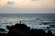 An angler was washed out to sea by waves while fishing from the shoreline East of Gwaing River Mouth on Saturday. Stock photo. 