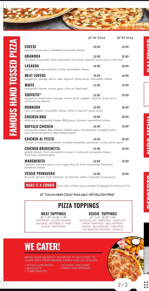 GF pizza options