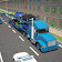 3D Car transport trailer truck icon