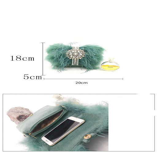 Title 2, Celebrity Clutch Shiny Ostrich Hair Bag Elevate...