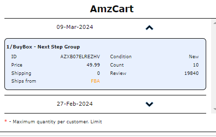 AmzCart - Checks the quantity of goods from each seller small promo image