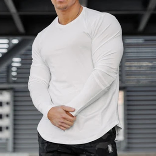 Title 6, Mens Cotton Sports Bottoming Shirt Long Sleeve...