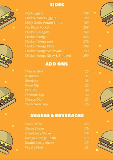 Shake O Burger menu 