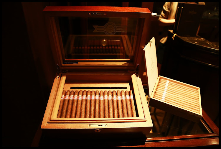 A case of classic Montecristo cigars in Cuba. (They're legal here, you know.) 