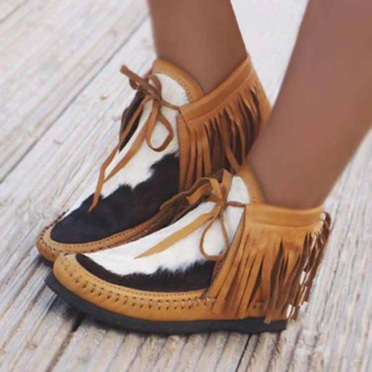 Title 3, Warme kurze Damenstiefel mit Quasten und Samt, ...