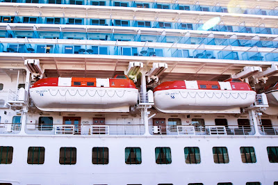 Some of the lifeboats on Ruby Princess.