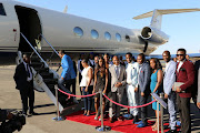 Bushiri and his entourage at the launch of his jet 